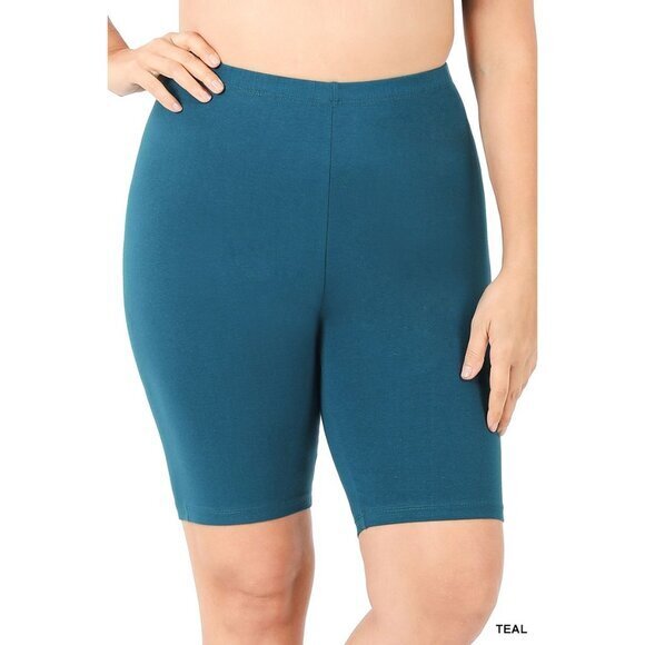 Zenana Plus Size  Cotton Bike Shorts‎ Size 3X Butter Orange Stretchy Comfy Fit - Picture 4 of 5